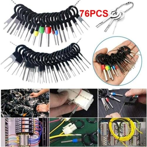 76pcs Wire Extractor Kit Car Hand Tools Puller Pin Connector Extractor Set Automotive Needle Plug Remover Tool Terminals Pinout