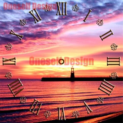 5d diamond painting clock beach diamond embroidery full set clock dog diy frame decoration home diamond mosaic