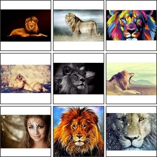 7 Sizes Available Various Lion 5D DIY Diamond Painting Full Square Diamond Embroidery Sale Rhinestones Mosaic Handwork Picture