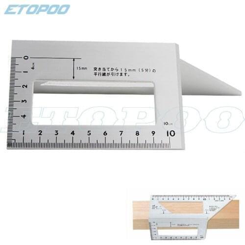 Aluminum Alloy Woodworking Ruler Multifunctional Square 45 degree 90 degree Plastic Gauge Angle Protractor Over the ruler