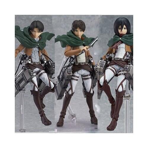 Attack on Titan Levi Mikasa Eren Ackerman PVC Figure Anime Action Figure Model Toy for Kid Adult