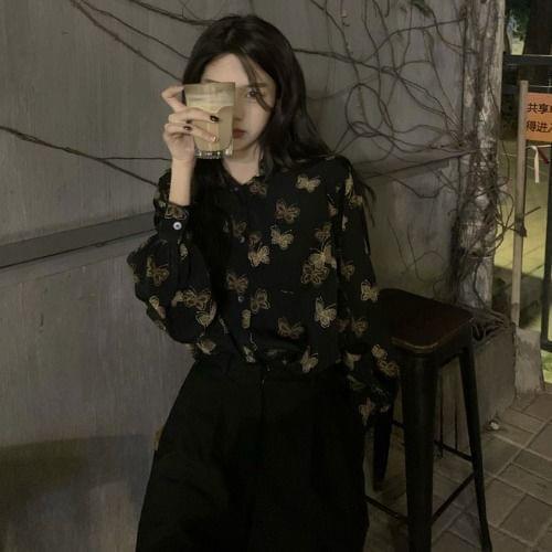 Blouse Women Shirt Womens Printed 2021 Long-Sleeved Shirt Top Blusas Ropa De Mujer