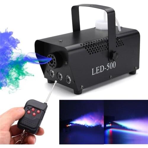 Fast Shipping 500W RGB Disco Colorful Smoke Machine Mini LED Remote Fogger Ejector DJ Christmas Party Stage Light Fog Machine