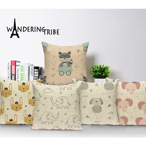 Home Decoration Cushions Cartoon Animal Throw Pillow Covers Cute Elephant Bear Cushions Home Decor Custom Quality Pillows Sofa