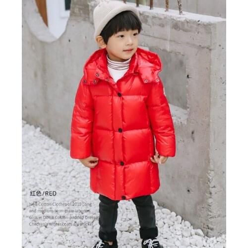 Kids Jacket Baby Girls Winter Clothes Plus Velvet Children Jacket Long Warm Boys Down Coat for Girls Parkas Cotton-padded Jacket