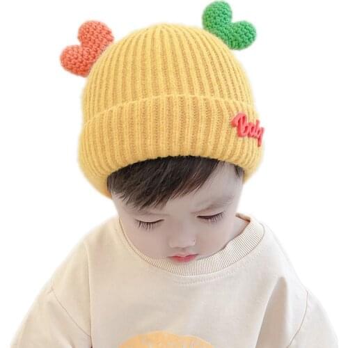Baby Hat for Boy Warm Baby Winter Hat Kids Beanie Love Ears Knit Girls Boys Beanie Infant Cap For Children Toddler Bonnet Cap