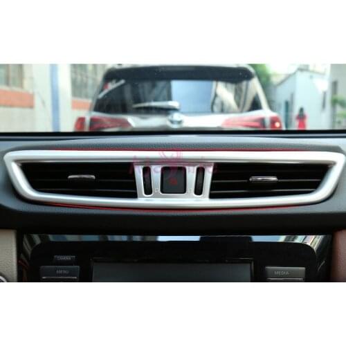 For Nissan X-trail X trail 2014-2018 Interior Dashboard Air Conditioner AC Vent Outlet Cover Chrome Car Styling Accessories