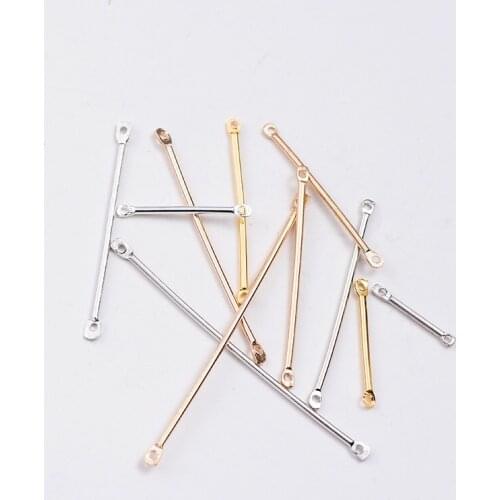 50pc/pack Double Cylinder Connecting Rod Metal Earrings Ear Clip Ear Hook DIY Handmade Ear Jewelry Materials Accessories