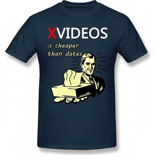 Xvideos T Shirt Man Unique Design Letter Print Graphic O-neck T-shirt Free Shipping Christmas Gift Tshirt Cotton Fabric