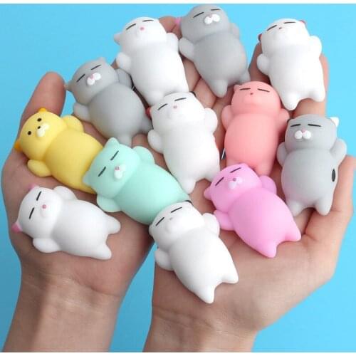 Stress Relief Toy Squeeze Toys Soft Mochi Cat Toy Mini Cute Animal Toy Birthday Party Gift Easter Egg Filler Classroom Reward