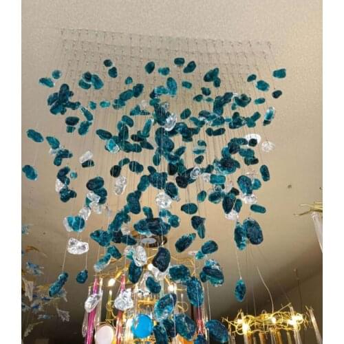 Engineering custom hotel crystal glass lamp large sales department ballroom special ceiling lamp villa living room chandelier