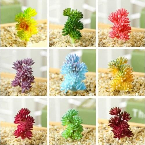 Artificial Flocking Succulent Plants Home Garden Office Wedding Decoration Mini Bonsai Plante Artificial 9 Styles