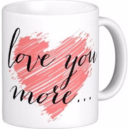 Love You More Pink Heart High Quality White Coffee Mugs Tea Mug Customize Gift By LVSURE Ceramic Mug Travel Coffee Mugs