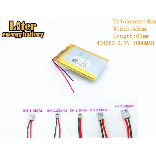3.7V 404562 1800mah lithium-ion polymer battery FOR 1800MAH 3.7V 404562 PLUG MP3 MP4 MP5 GPS polymer rechargeable battery