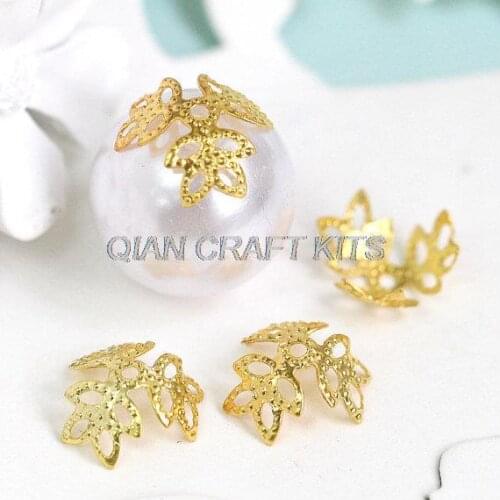 Set of 300pcs 15mm big Gold tone filigree hollow metal bead caps lead and nickle free