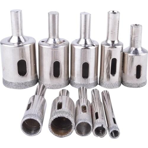 10pcs 6mm-30mm Glass Hole Saw Drill Bit Set Diamond Coated for Tile Marble Glass Ceramic Drilling Bits Tool Kit