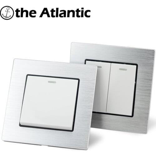 1 2 3 4 Gang 1 2 Way Light Switch Wall Rocker Switch With Fluorescent Light Lamp Light Switches Interrupt 16A White Metal