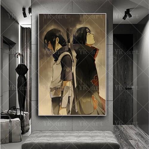 Naruto Canvas Poster Print Picture Uchiha Sasuke Mural Wall Art Prints Child Bedroom Decoration Living Room Home Decor Cuadros