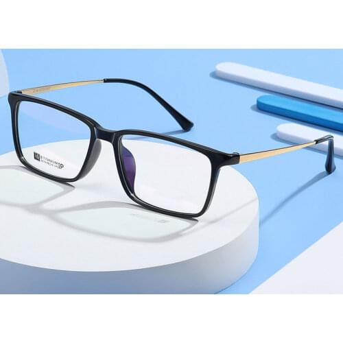Men Business Style Full Rim Eyeglasses Beta Titanium Frame Glasses Rectangular Spectacles with Spring Hinges New Arrival