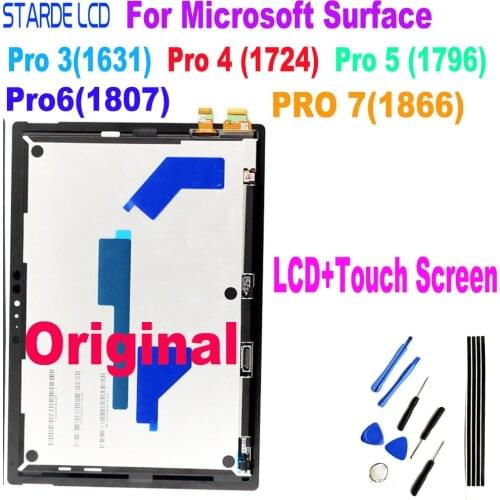 Original Display for Microsoft Surface Pro 3 1631 Pro 4 1724 Pro 5 1796 PRO 6 1807 PRO7 1866 LCD Display Touch Screen Digitizer