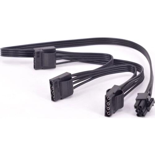 PCI-e 6Pin 1 to 3 IDE Female Power Supply Cable GPU 6Pin to 4Pin Molex Port Multiplier For Seasonic KM3 Series