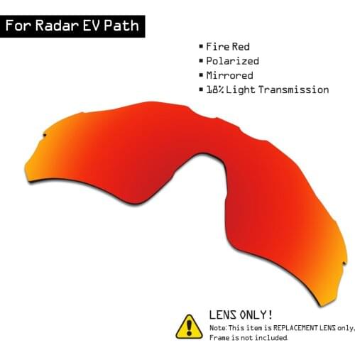 SmartVLT Polarized Sunglasses Replacement Lenses for Oakley Radar EV Path - Fire Red