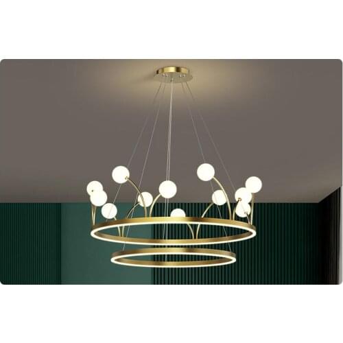 Bedroom Chandelier Light Luxury Postmodern LED Crown Lamp Simple Creative New Nordic Net Red Dining Room Living Room Lamp