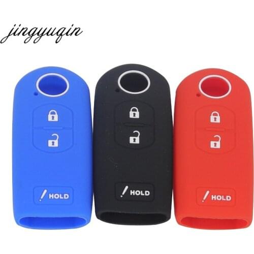 Jingyuqin Silicone 3 Button Remote Key Fob Keyless Cover Case For Mazda 3 CX-5 CX-7 CX-9 Protective Holder