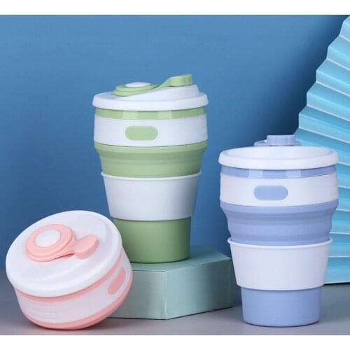 Folding Cup Coffee Cup Silicone Folding Water Cup Sports Camping Travel Outdoor Cup Healthy Environmental Water Cup Creative Cup