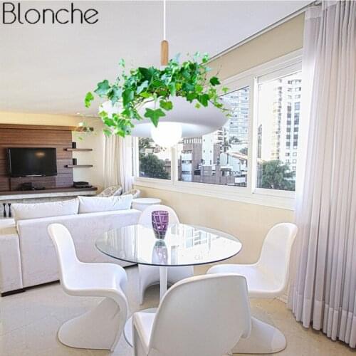 Modern Pendant Lights Led Hanging Lamp Pastoral Art Creative Potted Plant Lighting for Indoor Living Room Kitchen Sky Garden