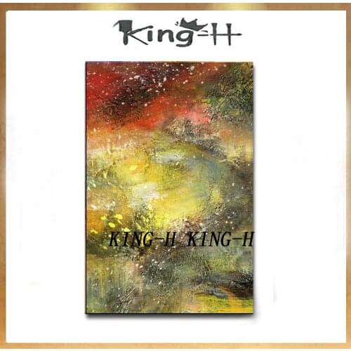 Handmade quality thick knife abstract oil paintings on canvas golden corridor abstract painting decorative home porch lobby work