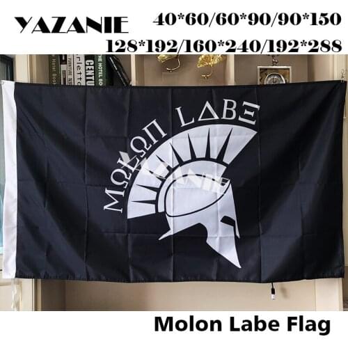 YAZANIE Molon Labe Military Greek Spartan Come and Take it Flag 100D Polyester Advertising Flying Print Flags and Banners