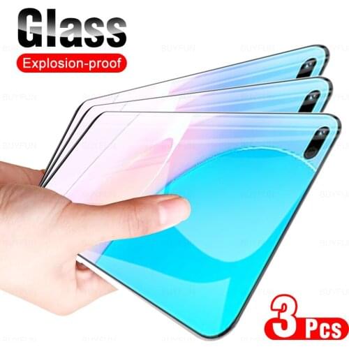 3Pcs HD Full Cover Protective Glass For Huawei Nova 8i Tempered Glas For Huawie Hawei Nova8i 6.67" Phone Screen Protector Film