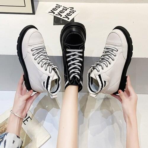Retro Women Boots Solid Color Square Heels Lace-Up Short Booties Round Toe Ladies Autumn Winter Fashion Shoes Botas Femininas