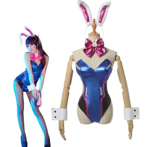 Anime Game Dva Cosplay costume New 2020 Women Sexy Costume Song hana Bunny Girl Cotume Game OW Jumpsuit Women Romper