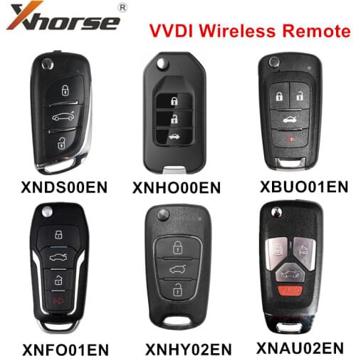 5pcs Xhorse XNBU01EN Wireless Remote Key Flip English Version for Buick 4 Buttons for VVDI Mini Key Tool Max
