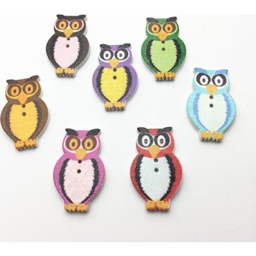 1000pcs 21x32mm Mixed Owl Wood Buttons Sewing Accesories Baby Fancy Button Cardmaking Scrapbooking Embellishments