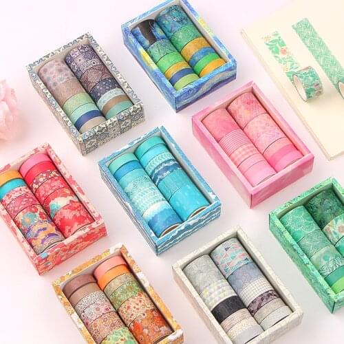 12 Roll/set Washi Tapes Painting Paper Masking Tape DIY Decorative Adhesive Tapes Scrapbooking Stickers