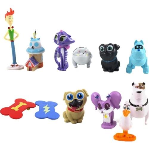 12Pcs/Set Cartoon Anime Bob Dog and Friends Cute Dogs Action Figures PVC Miniature Model Toy for Children