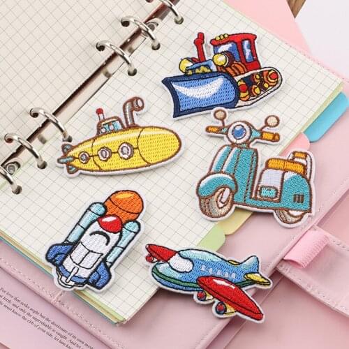 20pc Cartoon Cut DIY Airplane iron on badge patches for Clothing Sew on Heat Transfer Stickers Applique on Clothes