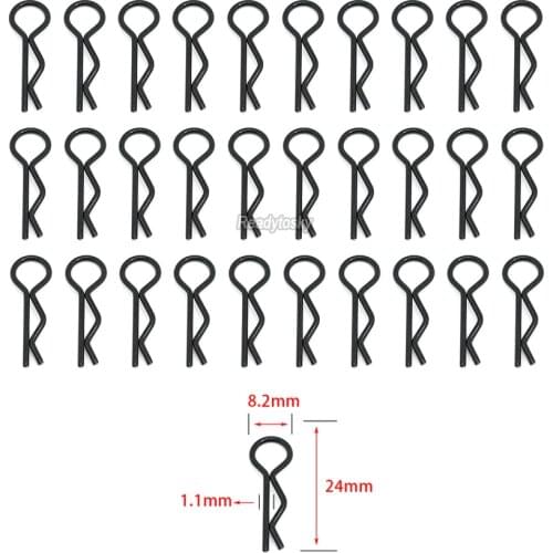 30pcs/lot RC Car Metal Body Shell Clips Pins R Shape for Traxxas TRX4 1/10 1:10 RC Buggy RC Rock Crawler Vehicle Models