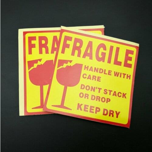 300PCS Fragile Handle with Care Shipping Label Sticker Keep Dry Packing Sticker 10cm X 10cm