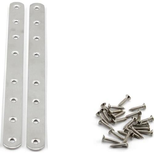 300x25x4mm Flat Mending Plate for Wood,Stainless Steel Straight Brackets Repair Fixing Wood Brace Joining Plates Connector 2PCS