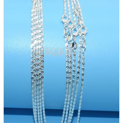 5 PCS Wholesale 30 inches Nice Jewelry 925 Silver Color Chain Flat S Necklaces For Pendant