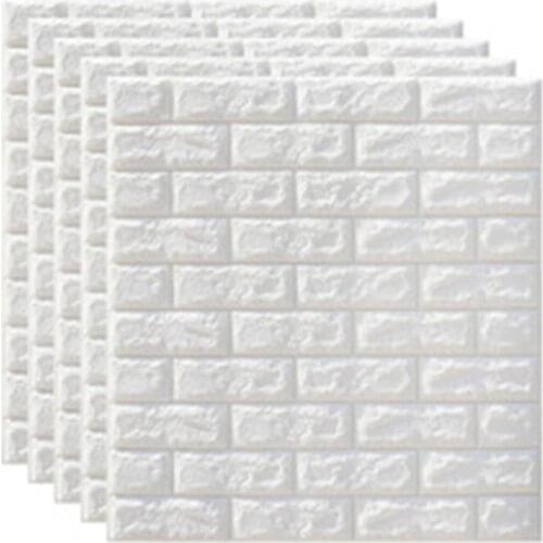 70*77cm Brick Wall Sticker Diy 3d Pe Foam Wallpaper Wall Panel Room Decal Stone Decoration Embossed Self-adhesive Wallpaper
