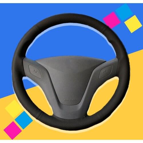 Auto Braid On The Steering Wheel Cover for Chevrolet Sail 2010-2014 Hand Stitched Car Braiding Interior Accessories Car-styling