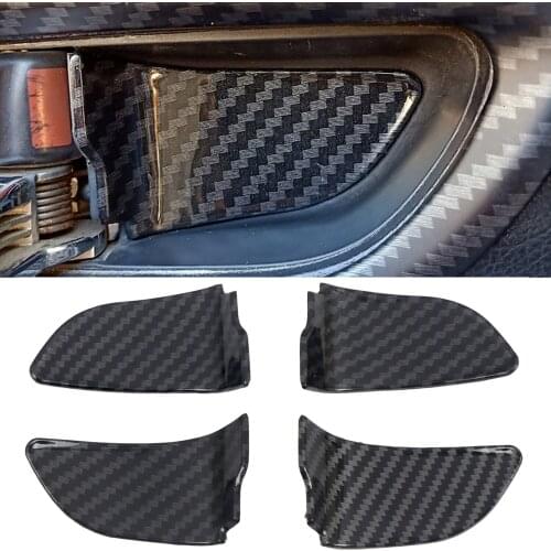 For Subaru WRX / WRX STI 2015-2020 Accessories Carbon Fiber Printed Interior Door Handle Bowls Stickers Cover Trim 4pcs