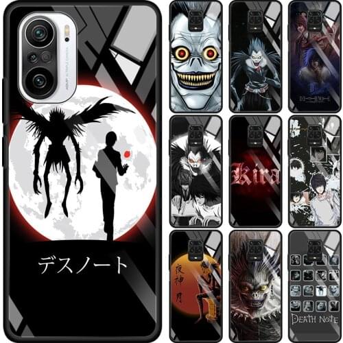 Transparent Glass Case For Redmi Note 9S 9 8 Pro 8T 7 9C 9S 6A 10 K40 K30 9T 8A Bumper Death Note Ryuk kira