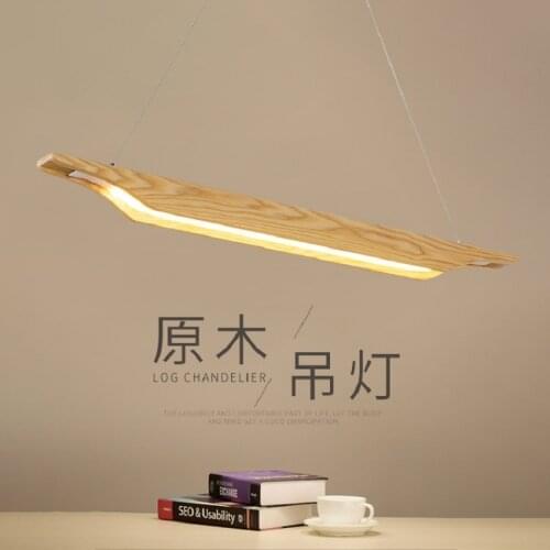 Nordic Wooden Pendant Lights Led Modern Japanese-style Pendant lamps for dining room living Office bar Long strip Hanging lamp