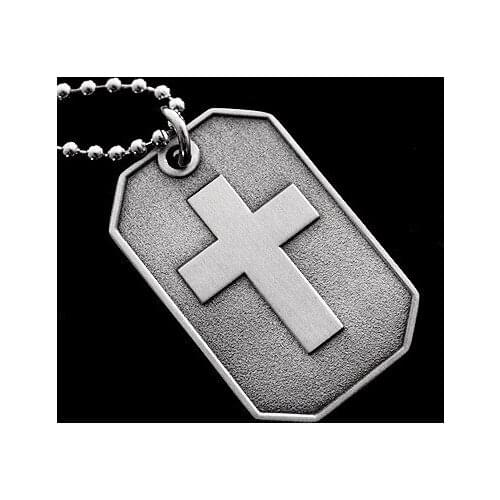 Jesus cross dog tag cheap plating antique silver dog tag high quality custom metal cross shape dog tag